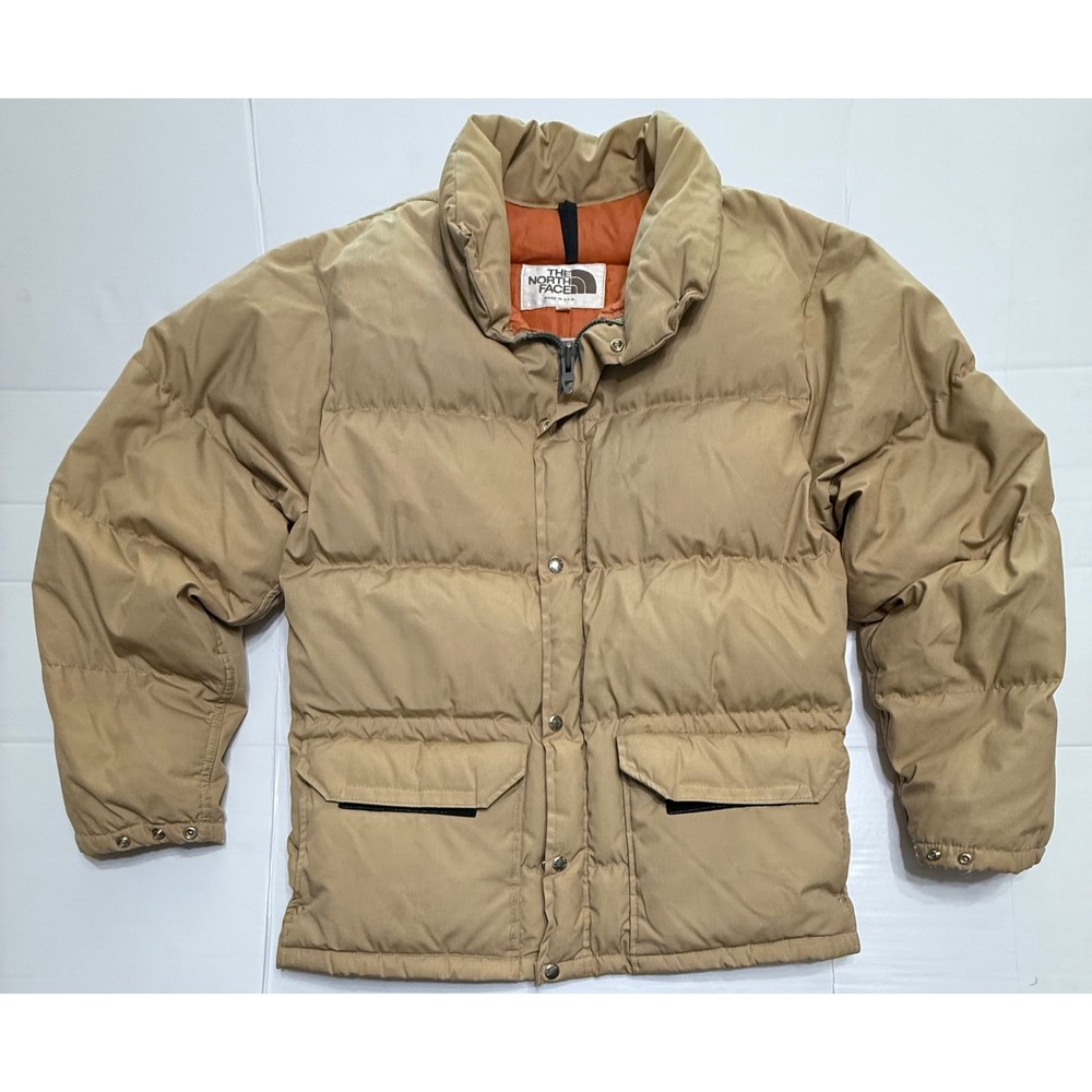 Vintage The North Face Brown Label Down Puffer Jacket Tan Made in USA Medium